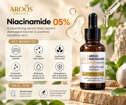 Aroos 5% Niacinamide Serum Brightening, Oil Control & Pore Care 30ml