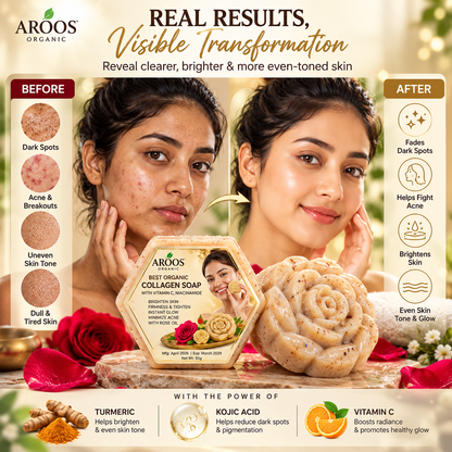 AROOS Organic Collagen Soap with Vitamin C &amp; Niacinamide